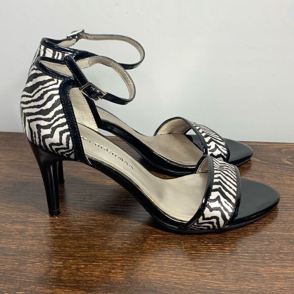 Dana Buchman Women's Majorca Zebrasin Ankle Strap Gladiator Heels Black Size 7 - Picture 3 of 8